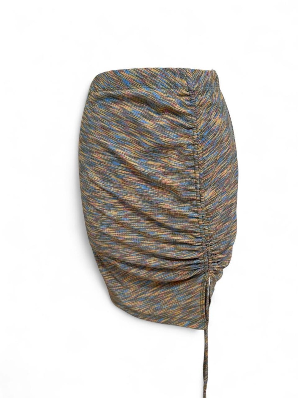 Lisa Says Gah Multicolor Ruched Side-Tie Mini Skirt abstract - small